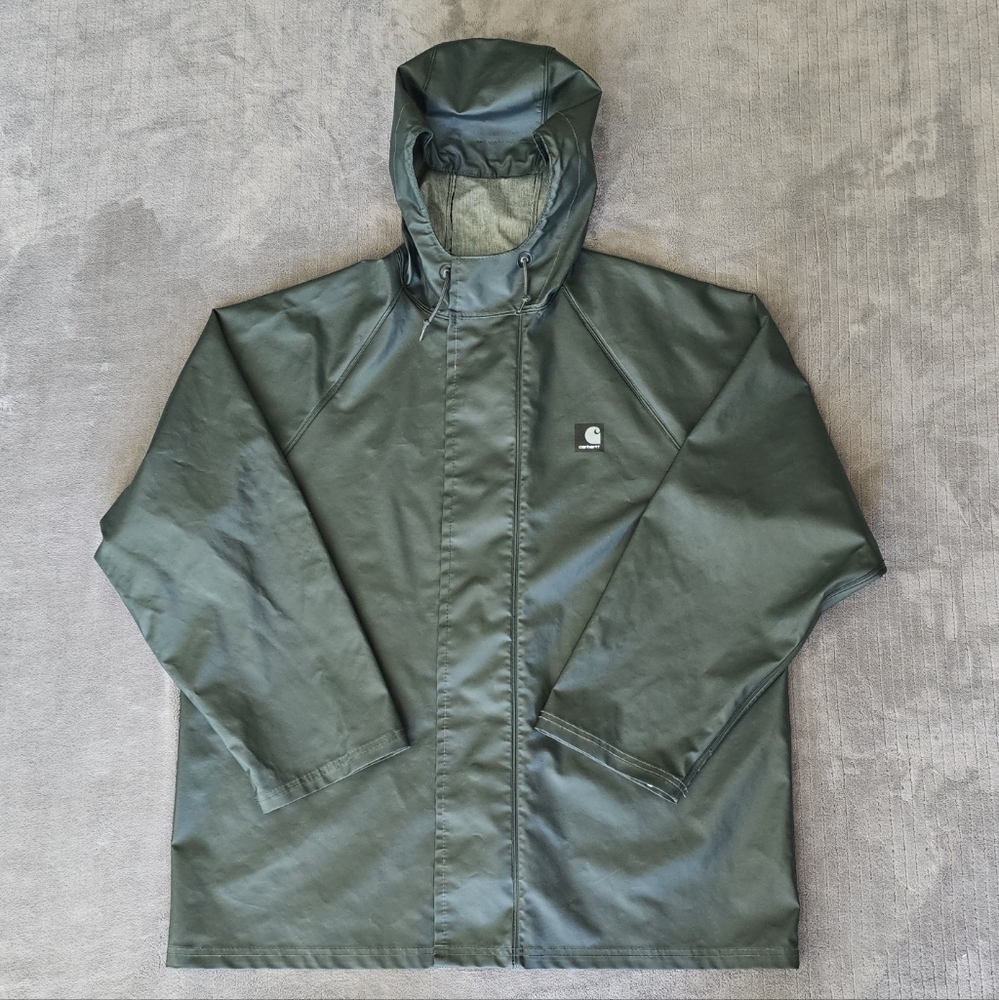 Carhartt Men's Lightweight PVC Hooded Rain Coat Jacket Size Medium